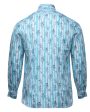 Blue and White Floral Dress Shirt For Cheap