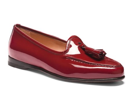 Andrea Leather Tassel Loafer in Red Hot on Sale