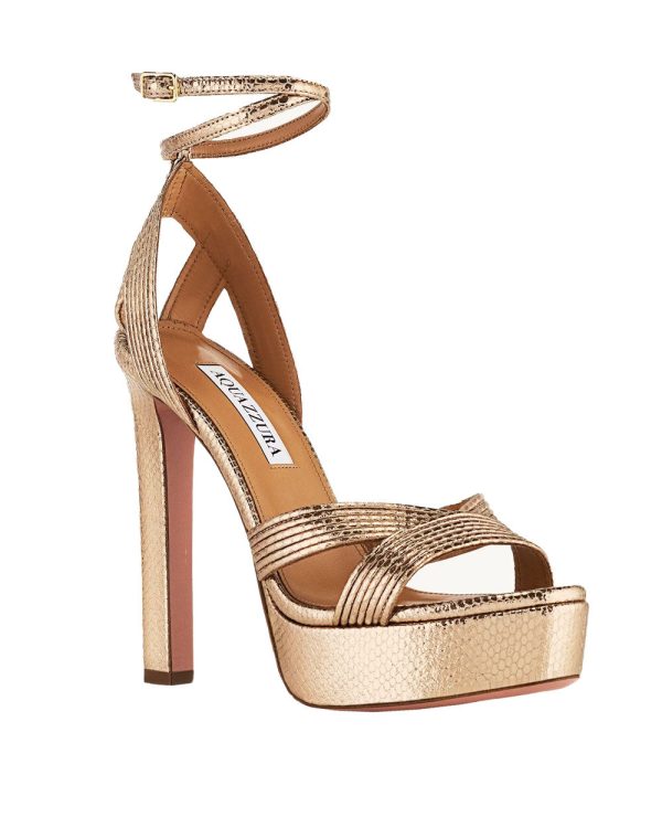 Ari Platform Sandal in Gold Online now