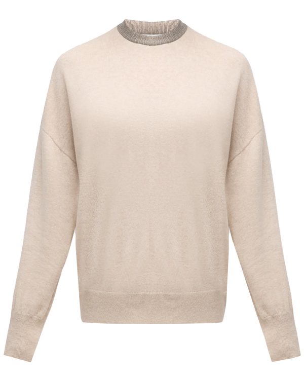 Wheat Monili Collar Sweater For Cheap