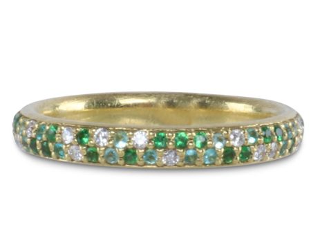 Yellow Sapphire and Tsavorite Band on Sale