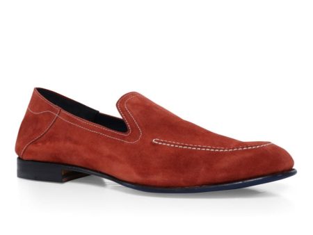 Suede Poitano Loafer in Rust Sale