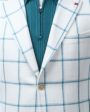 White and Light Blue Windowpane Sportcoat Cheap