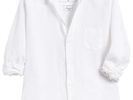 White Linen Barry Button Up Shirt Online now