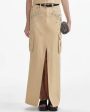 Beige Embellished Cargo Maxi Skirt For Cheap