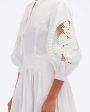 White Cactus Eyelet Balloon Sleeve Dress on Sale