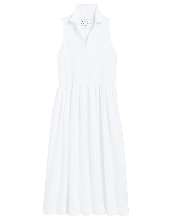 White Linen Daphne Popover Shirtdress Supply