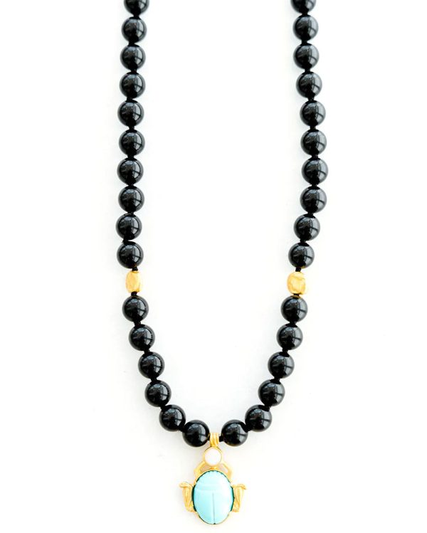 Black Onyx Turquoise Crystal Necklace Fashion