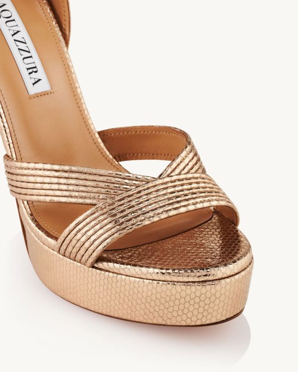 Ari Platform Sandal in Gold Online now