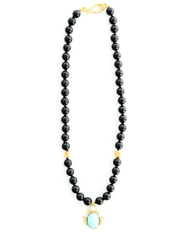 Black Onyx Turquoise Crystal Necklace Fashion