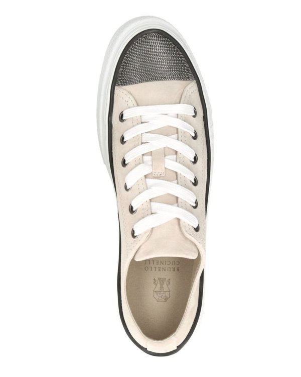 Monili Toe-Cap Sneaker in White For Cheap