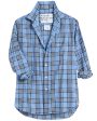 Blue and Navy Plaid Eileen Button Up Shirt For Discount