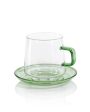 Baglioni Glass Tea and Coffee Cup with Saucer in Green Fashion