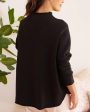 Black Effie Funnel Neck Long Sleeve Capelet For Cheap