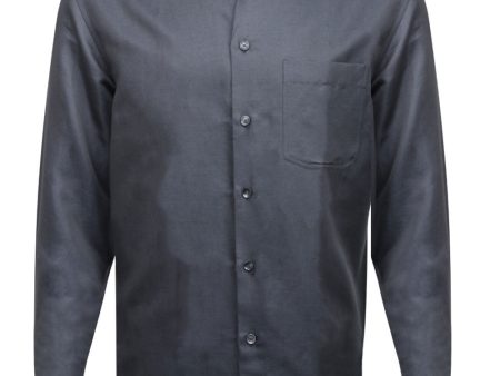 Anthracite Gabardine Dress Shirt For Sale