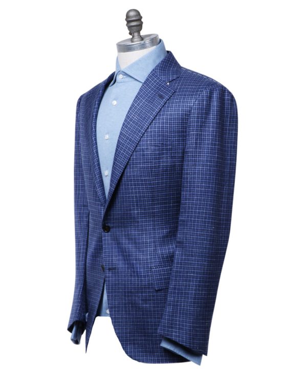 Blue and Navy Check Sportcoat Online now