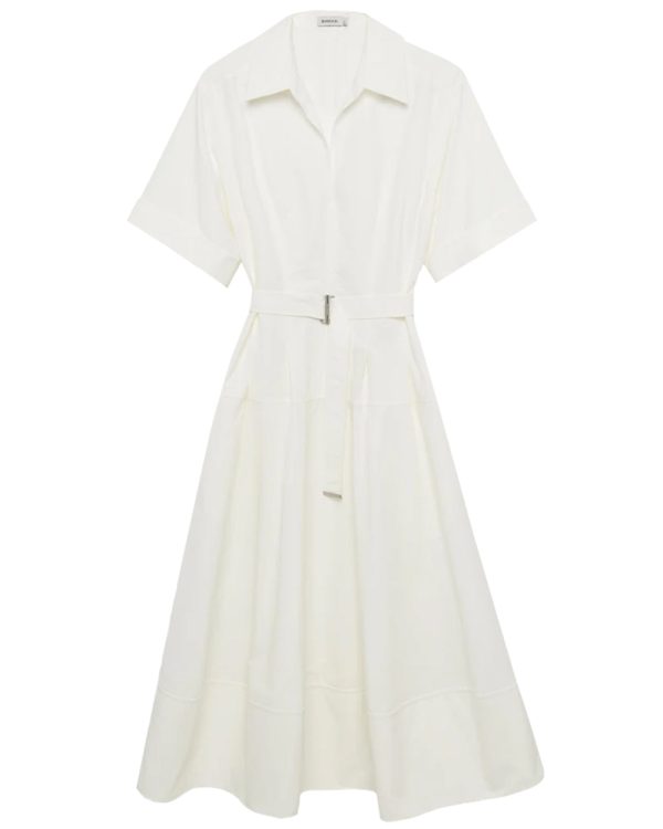 White Belted Deanna Midi Dress For Discount