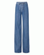 Super Drape Drawstring Wide Leg Jean in Ghost For Sale