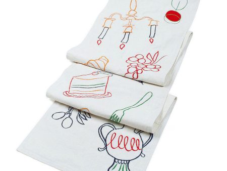 Fête Embroidered Table Runner Online now