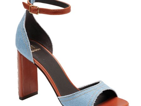 Valentina Luc Heel in Denim Hot on Sale