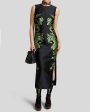 Black Jacquard Sleeveless Midi Dress For Cheap