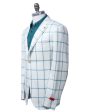 White and Light Blue Windowpane Sportcoat Cheap