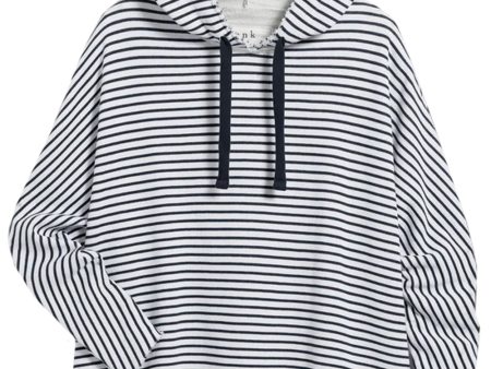 White and British Royal Navy Stripe Kane Capelet Hoodie Online Sale