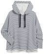 White and British Royal Navy Stripe Kane Capelet Hoodie Online Sale