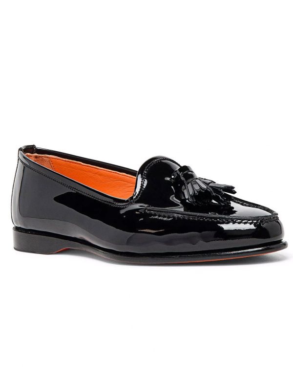 Andrea Patent Tassel Loafer in Black Online Sale