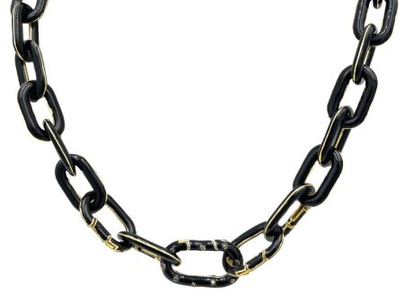 Black Enamel Link Necklace For Discount