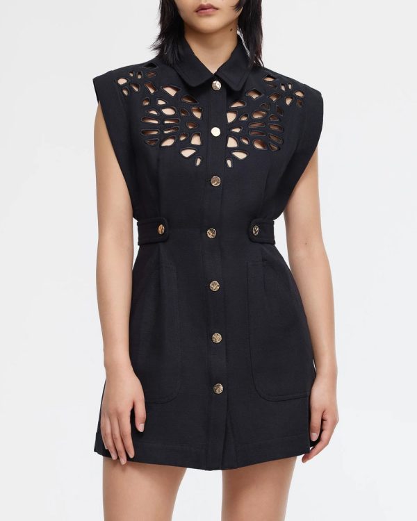 Black Delacourt Mini Dress on Sale