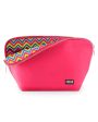 Large Vacationer Makeup Bag in Pink and Chevron Cheap