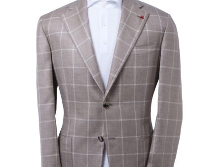 Beige Windowpane Sportcoat Online now