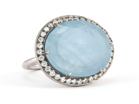 Aquamarine and Diamond Ring Discount