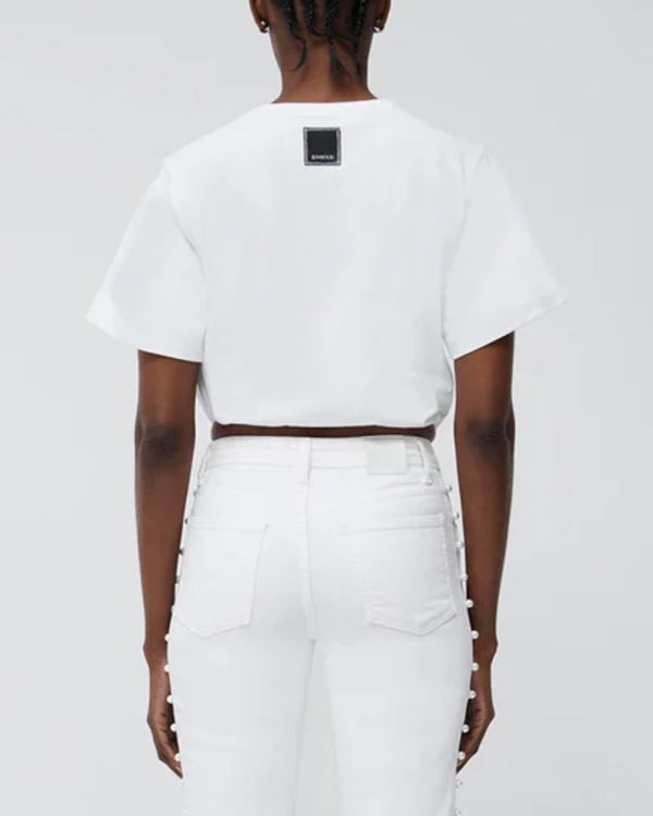 White Cropped Jojo T-Shirt Online Hot Sale