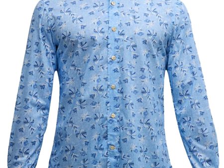 Sky Blue Floral Sportshirt on Sale