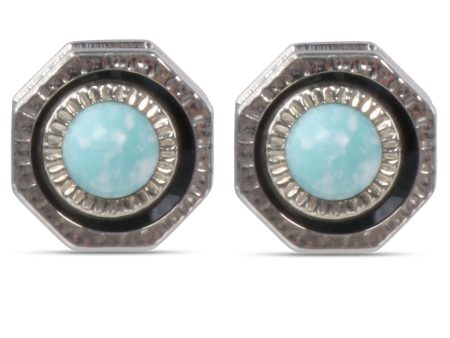 Antique Round Pearl and Turquoise Cufflinks Sale