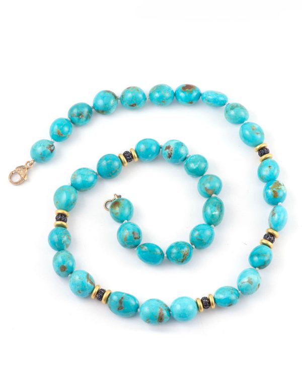 Turquoise and Sapphire Beaded Necklace Online