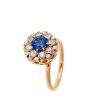 Blue Sapphire and Diamond Beirut Rosace Ring Online now