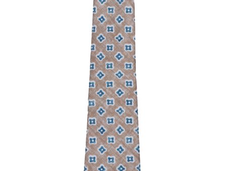 Blue and Tan Floral Tie Online now