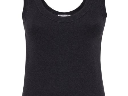 Anthracite Ribbed Jersey Tank Online