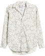 White Tiny Floral Print Frank Button Up Shirt Online Hot Sale