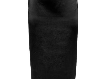 Black Satin Midi Skirt on Sale