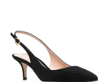 Camoscio Suede Slingback Pump in Black Supply