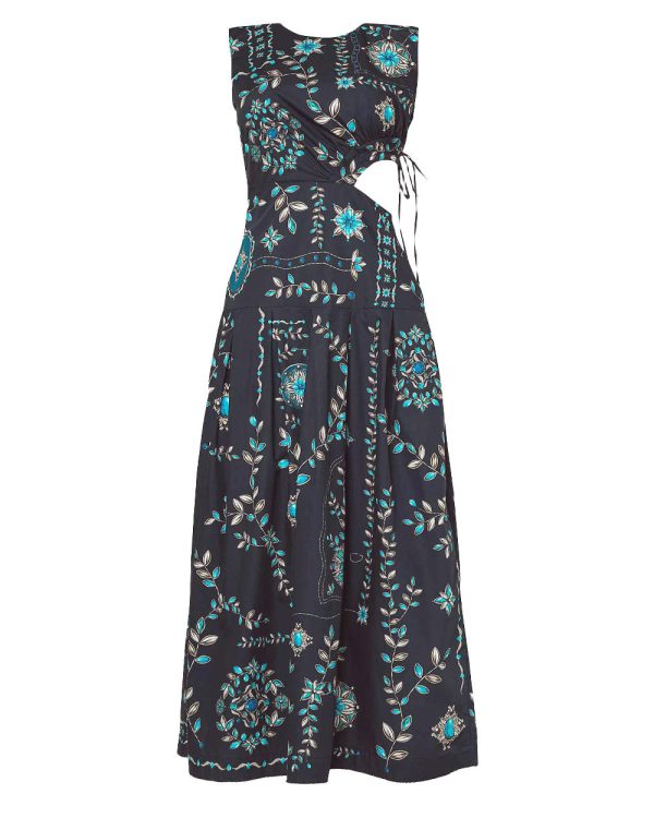 Bendita Otono Petalo Relicario Printed Cut-Out Maxi Dress Discount