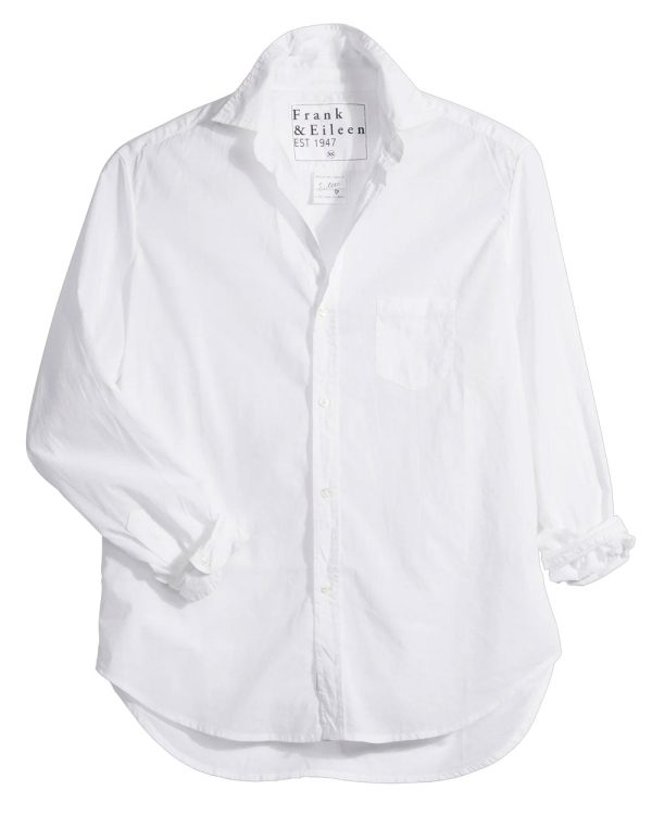 White Featherweight Relaxed Eileen Button Up Shirt Online Hot Sale