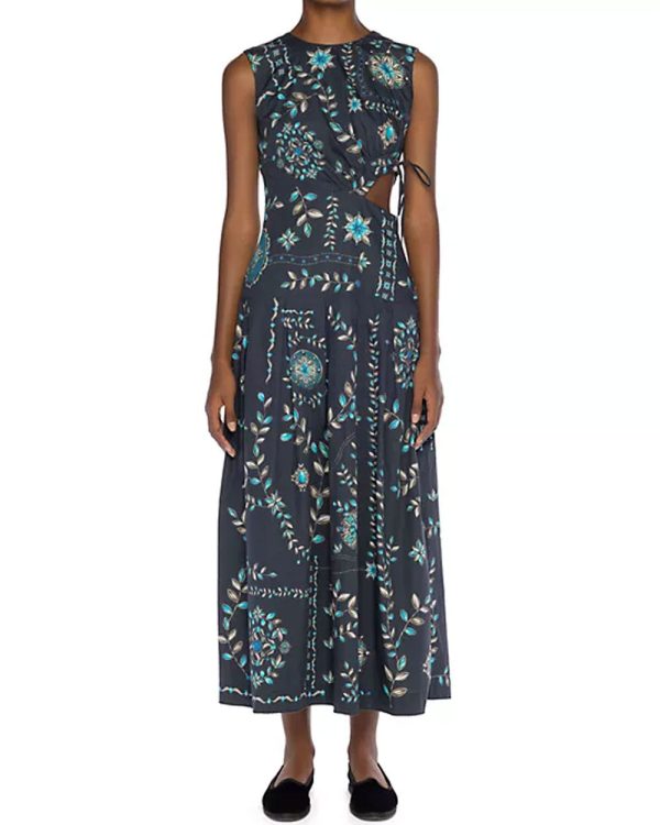 Bendita Otono Petalo Relicario Printed Cut-Out Maxi Dress Discount