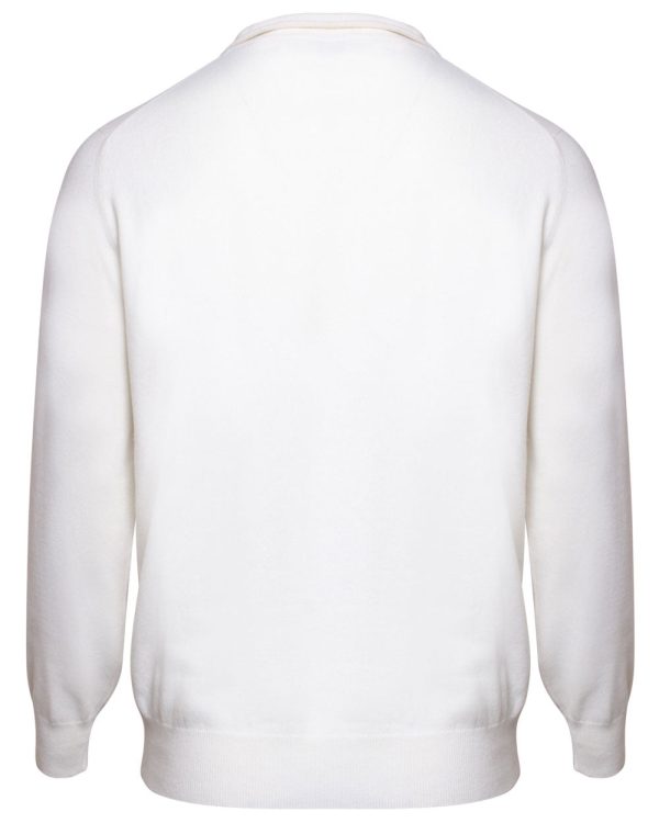 White Cashmere Quarter Zip Sweater For Sale