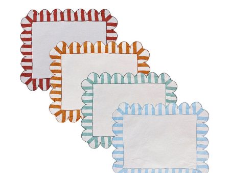 Set of 4 Embroidered Linen Placemats on Sale