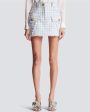 Blue and Blanc Tweed Vichy Trapeze Mini Skirt Online Sale